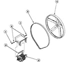 Amana LTC85AW/PLTC85AW motor and belt diagram