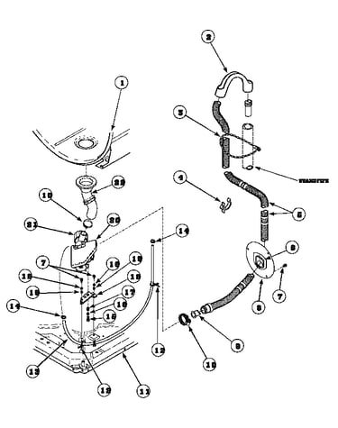 Drain hose and pump