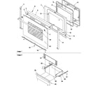 Amana CARTC7500E-P1143467NE oven door and storage drawer diagram