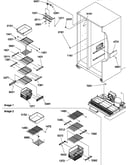 Freezer shelves and light