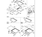 Amana SBDE20TPE-P1190904WE deli, shelf, and crisper assemblies diagram