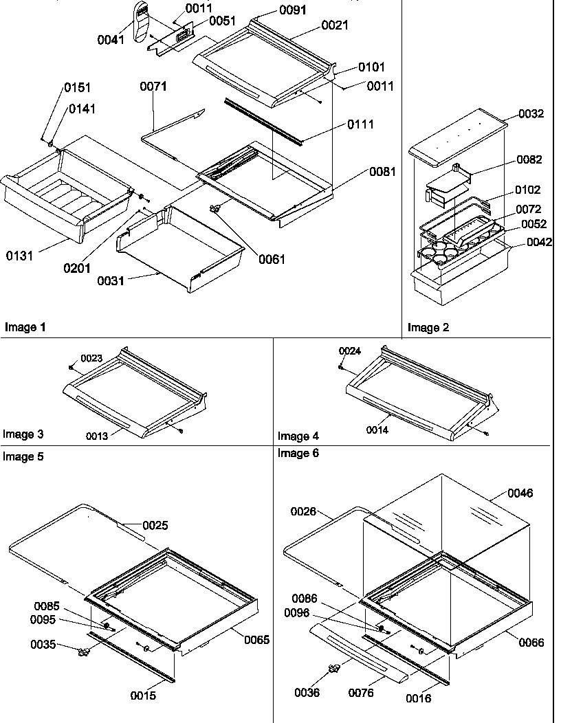 Deli, shelf, and crisper assemblies