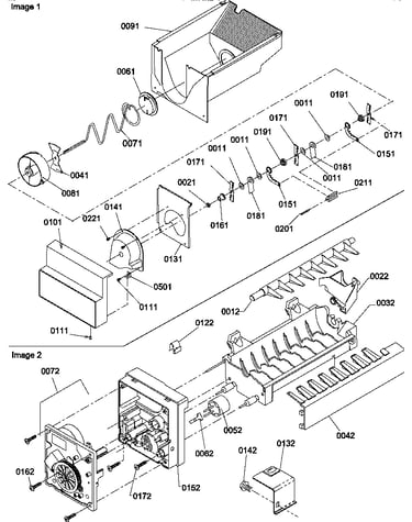 Ice bucket auger and ice maker parts
