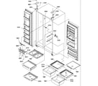 Amana SBI20S2E-P1190710WE refrigerator/freezer shelves, lights, and hinges diagram