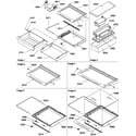 Amana SBI20S2W-P1190703WW shelves, deli, and crisper assemblies diagram