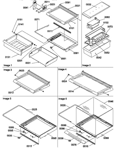 Shelves, deli, and crisper assemblies