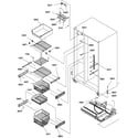 Amana SBI20S2W-P1190703WW freezer shelves and light diagram