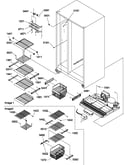 Freezer shelves and light