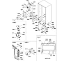 Amana SX25SW-P1190211WW drain system, rollers, and evaporator assy diagram