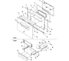 Amana ARR6200W-P1143440NW oven door and storage diagram