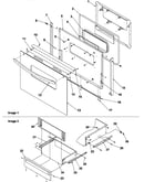 Oven door and storage