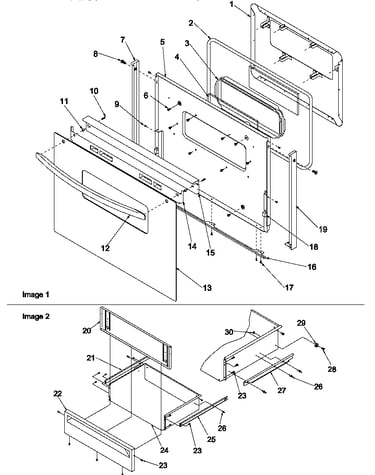 Oven door and storage
