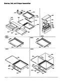 Shelves, dell, and crisper assemblies