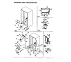 Amana SBD20S4W-P1190004WW drain system, rollers, and evaporator assy diagram
