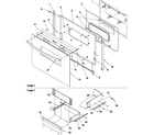 Amana ARR6300W/P1143428NW oven door and storage door diagram