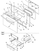 Oven door and storage door