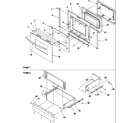Amana ZRRSC8050E-P1130653NE oven door & storage drawer diagram