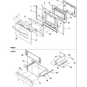Amana ZRRSC8050E-P1130675NE oven door & storage drawer diagram