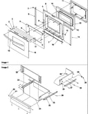 Oven door & storage drawer