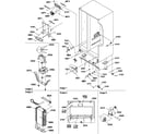 Amana SRD25S3L-P1190317WL drain system/rollers/evaporator diagram