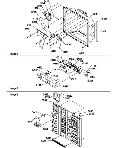 Ice/water cavity, electronic bracket assy & toe grille