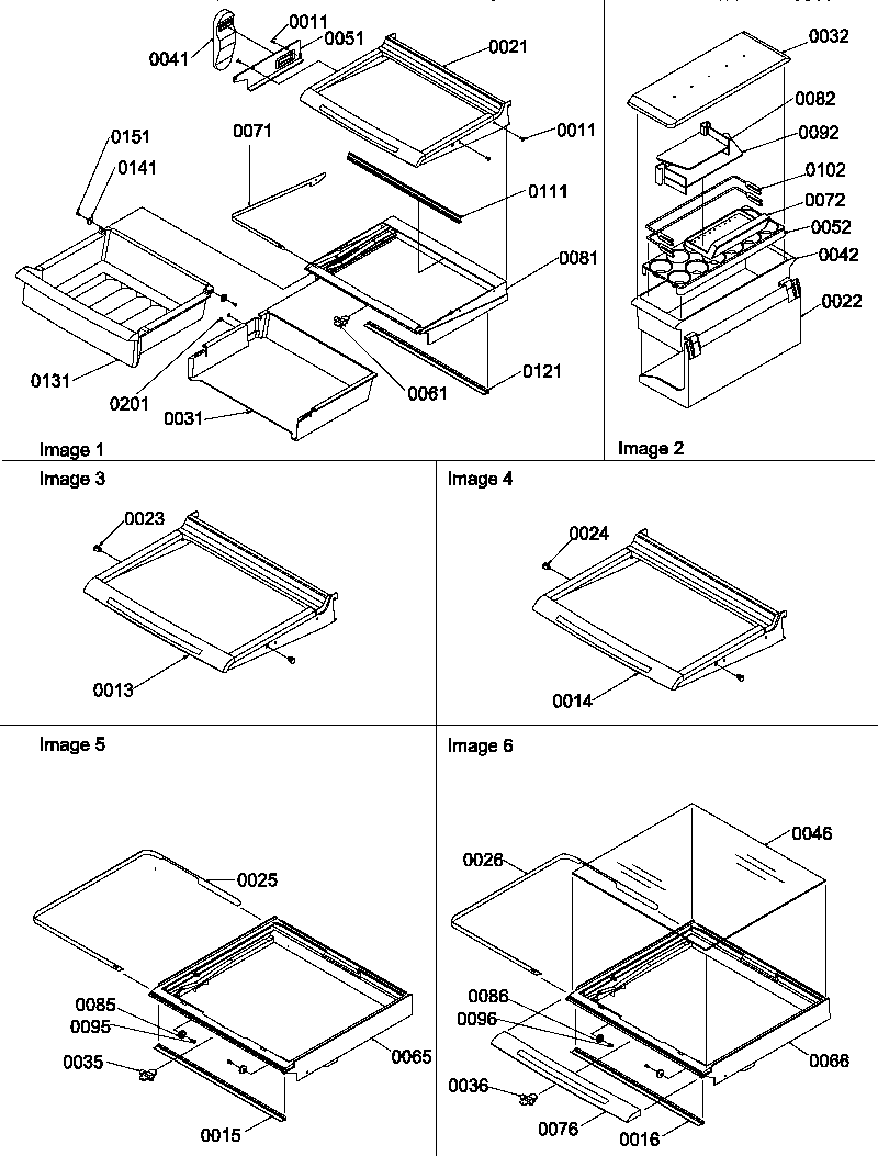 Deli, shelves, crisper assemblies and accessories