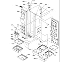 Amana SXD322W-P1313901WW refrigerator/freezer/shelves, lights and hinges diagram