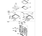 Amana SXD322W-P1313901WW shelves/deli, crisper assemblies & toe grille diagram