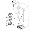 Amana SXD322L-P1313901WL freezer shelves and light diagram