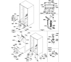 Amana SXD322W-P1313901WW drain systems, rollers and evaporator assy diagram