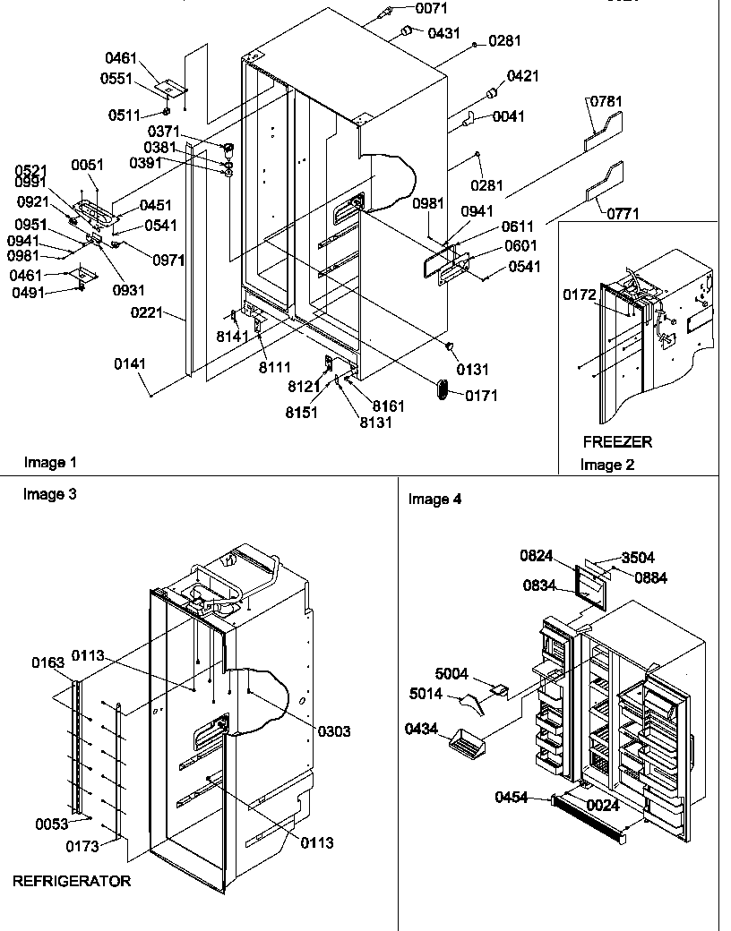 CABINET PARTS AND TOE GRILLE