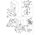 Amana SBDT520TW-P1313201WW rollers,hinges, and evaporator assemblies diagram