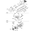 Amana SBDT520TW-P1313201WW ice bucket auger, ice maker, and ice maker parts diagram