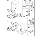 Amana SRD522TW-P1313301WW drain systems, rollers, and evaporator assy diagram