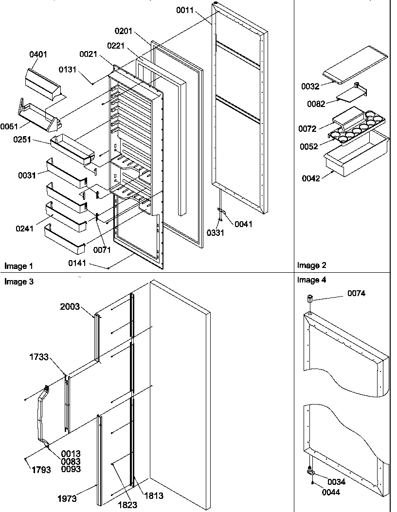 REFRIGERATOR DOOR AND ACCESSORIES