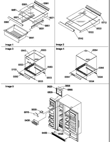 Shelves, deli, crisper assemblies & toe grille