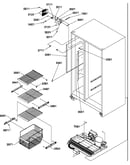 Freezer shelves and light