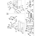 Amana SSD522TBW-P1313601WW drain system, rollers, and evaporator assy diagram