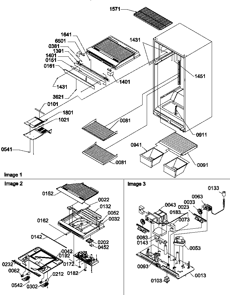 Interior cabinet and drain block assembly
