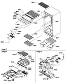 Interior cabinet and drain block assembly