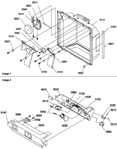 Ice/water cavity, electronic bracket assy
