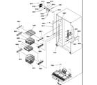 Amana SRDE327S3E-P1312501WE freezer shelves and light diagram