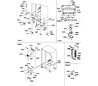 Amana SRDE327S3E-P1312501WE drain systems, rollers, and evaporator assy diagram