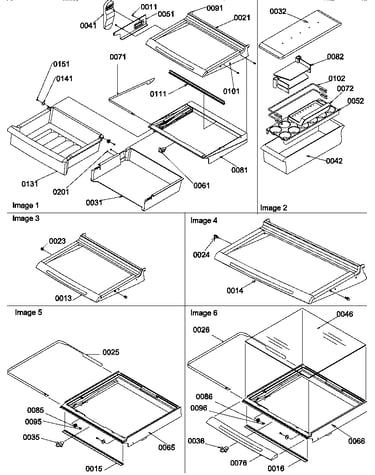 Shelves, deli, and crisper assemblies