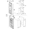 Amana SRD22VPW-P1190328WW refrigerator/freezer door trim and panels diagram