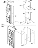 Refrigerator/freezer door trim and panels