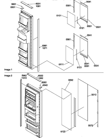 Refrigerator/freezer door trim and panels