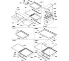 Amana SRD22VPL-P1190328WL deli, shelf, and crisper assemblies diagram