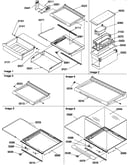 Deli, shelf, and crisper assemblies