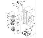 Amana SRD22VPW-P1190320WW freezer shelves and light diagram